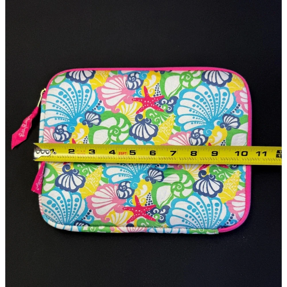 Lilly Pulitzer Tablet iPad Sleeve Case Seashell Starfish Pink Blue Neoprene 10in